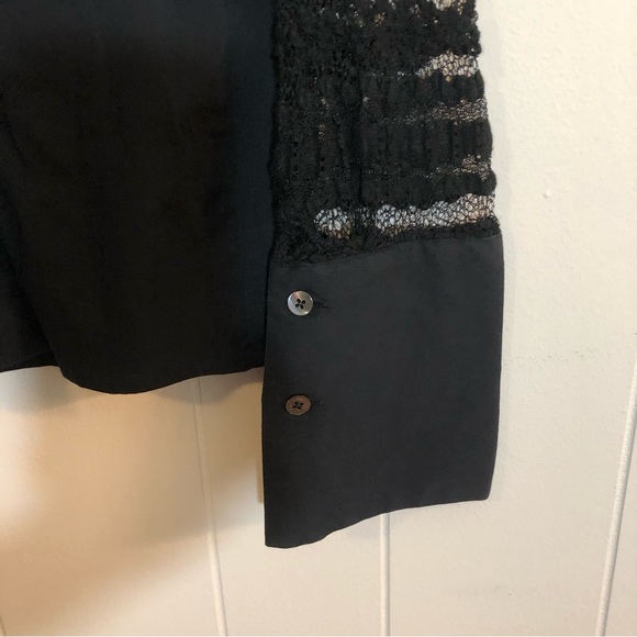 Maria Di Ripabianca Made in Italy Lace Sleeve Button Up Shirt M - Picture 7 of 9